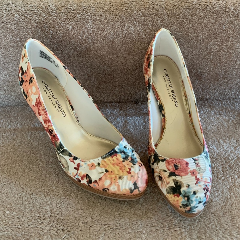 Christian Siriano Floral Heels